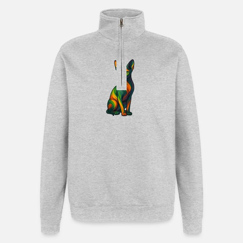 Sphynx - Quarter-Zip Sweatshirt - heather grey