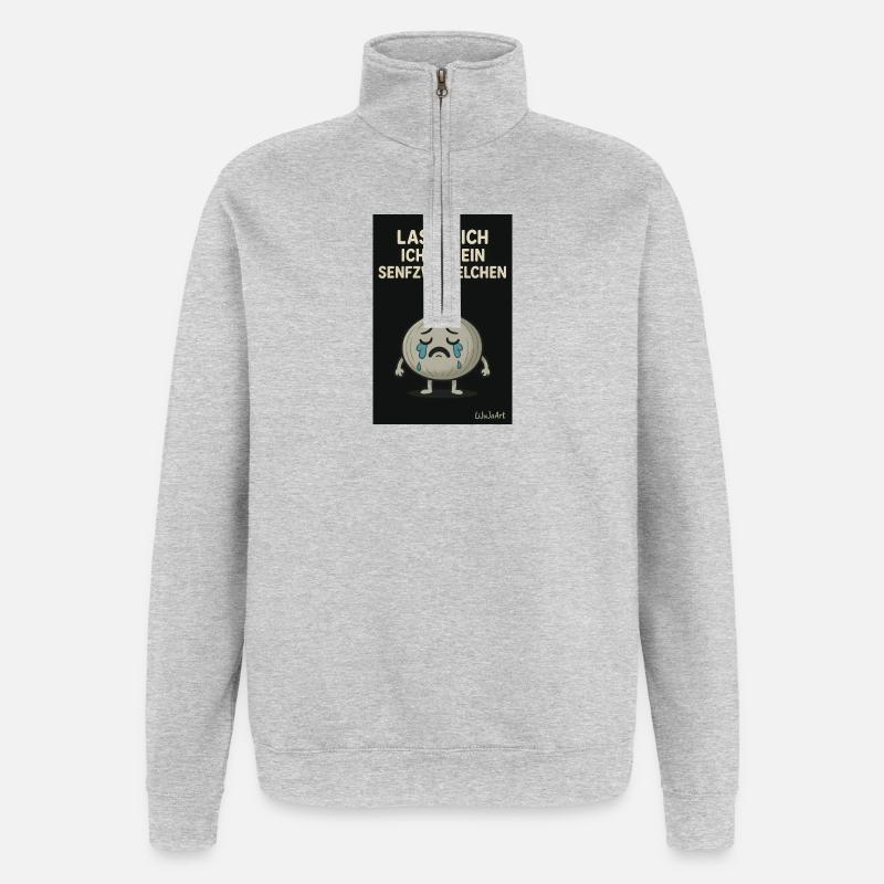 Oignon moutarde pleureur - Sweat à zip 1/4 - gris chiné