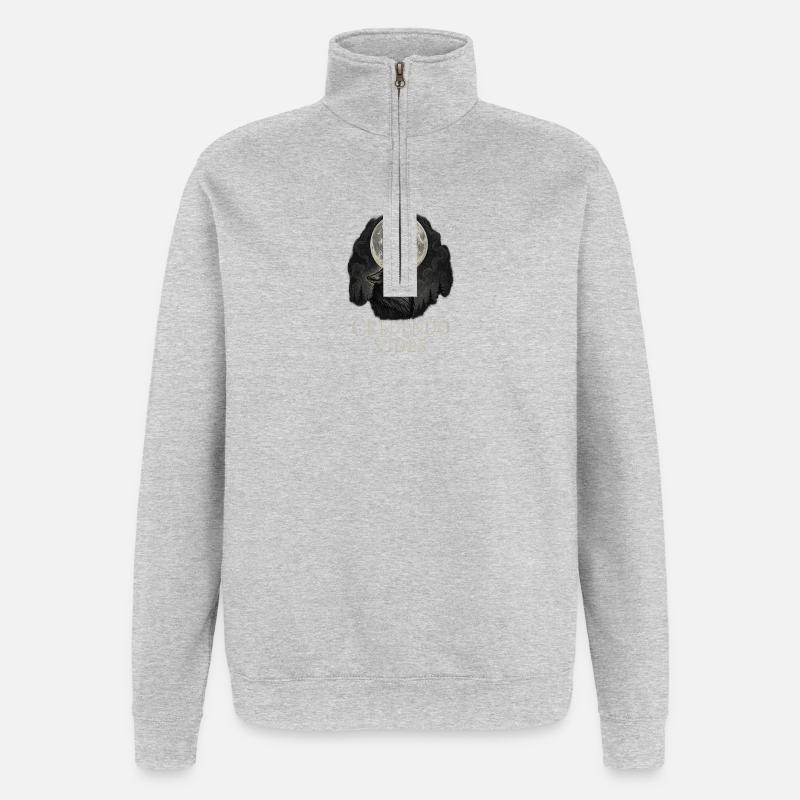 Majestätischer Wolf - Quarter-Zip-Sweatshirt - Grau meliert