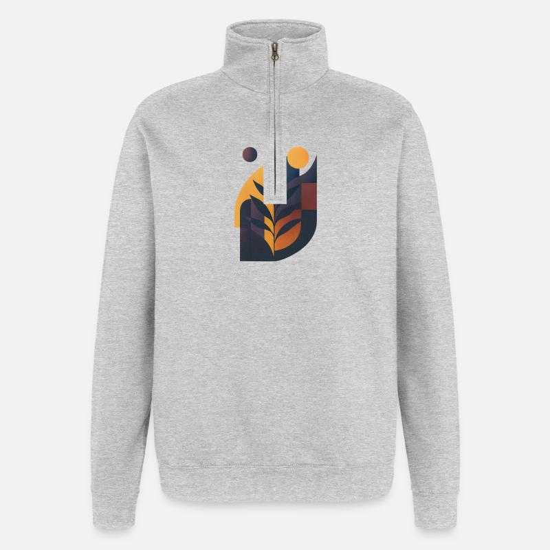 Future Fusion – L’élégance rencontre la risographie - Sweat à zip 1/4 - gris chiné