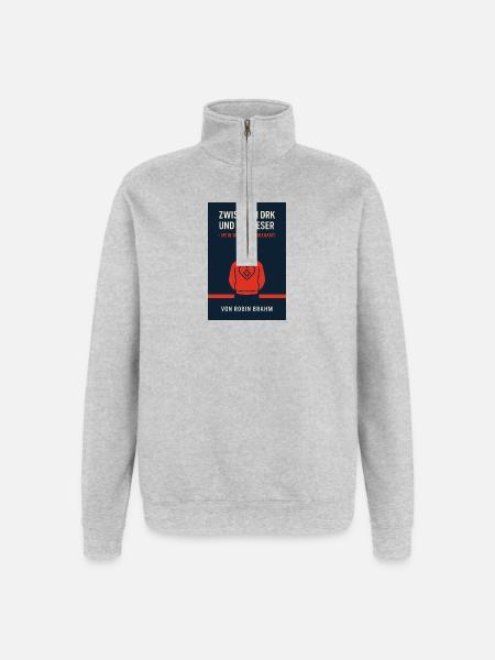 Ehrenamt Lebt - Quarter-Zip-Sweatshirt - Grau meliert