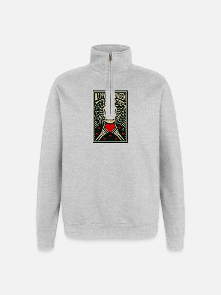 la_mort_vous_va_si_bien - Quarter-Zip Sweatshirt - heather grey