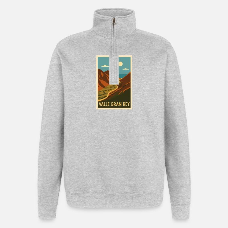 Valle Gran Rey - Sweat à zip 1/4 - gris chiné