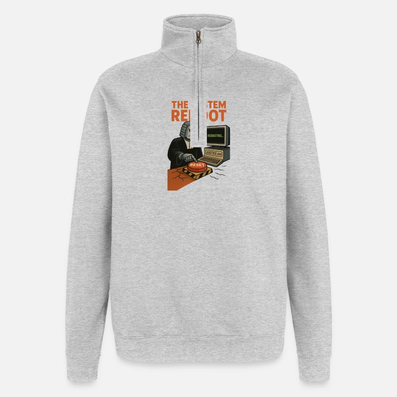 the system reboot - Quarter-Zip Sweatshirt - heather grey