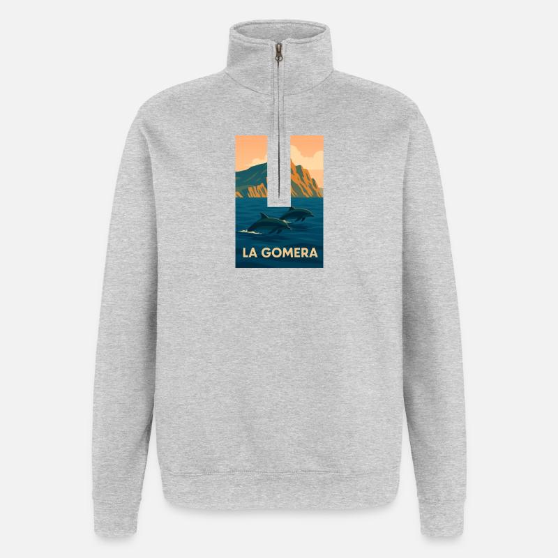 La Gomera Delfine - Quarter-Zip-Sweatshirt - Grau meliert