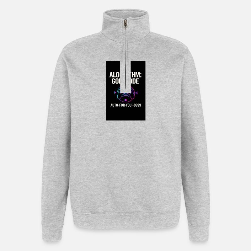 Algorithm God Mode - Quarter-Zip Sweatshirt - heather grey