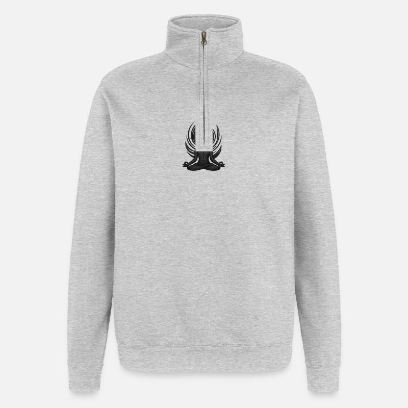 chakra - Sweat à zip 1/4 - gris chiné