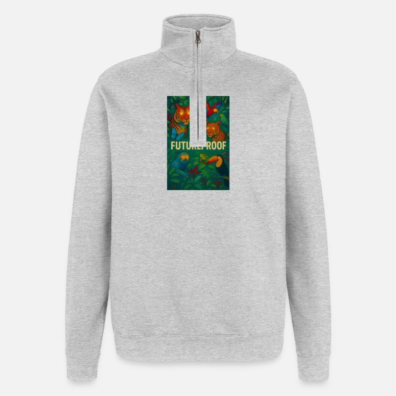 Seien Sie zukunftssicher - Quarter-Zip-Sweatshirt - Grau meliert