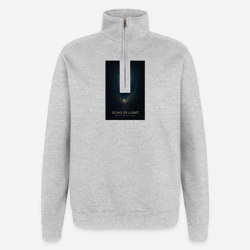 Écho de Lumière - Sweat à zip 1/4 - gris chiné