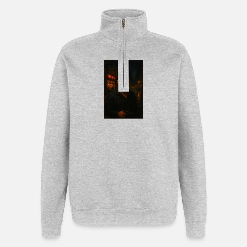 Timo der Nacht - Quarter-Zip-Sweatshirt - Grau meliert