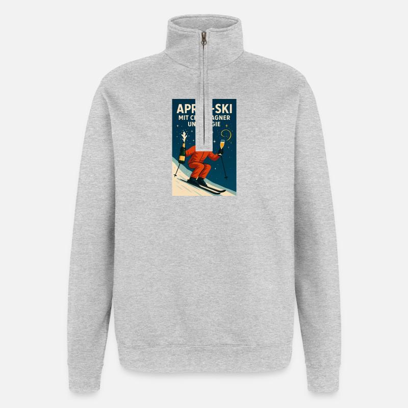 Après-ski magic - Quarter-Zip Sweatshirt - heather grey