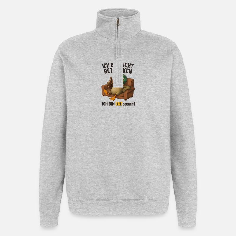 I'm not drunk RELAXED - Quarter-Zip Sweatshirt - heather grey