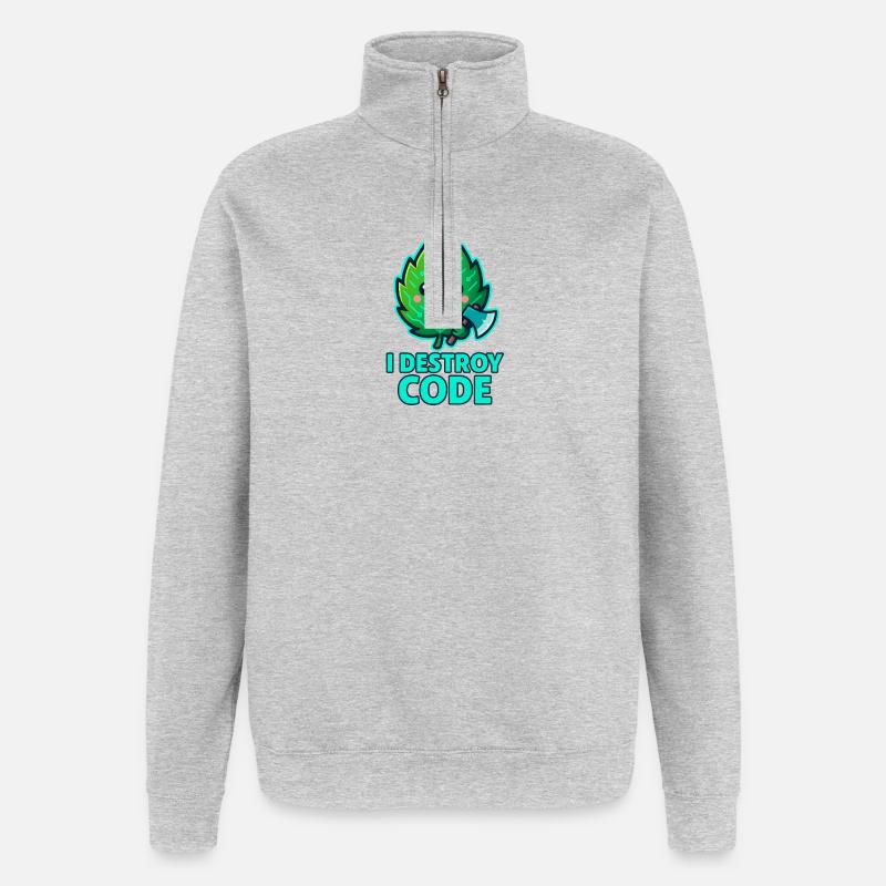 Green Leaf Code Warrior - Quarter-Zip Sweatshirt - heather grey