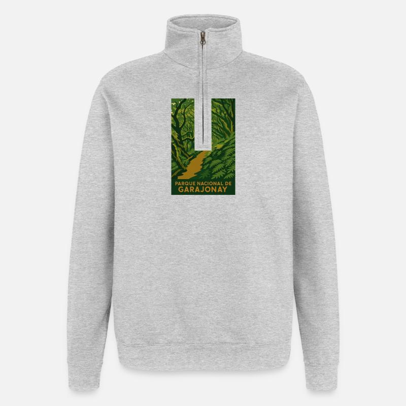 Parque Nationale de Garajonay - Sweat à zip 1/4 - gris chiné