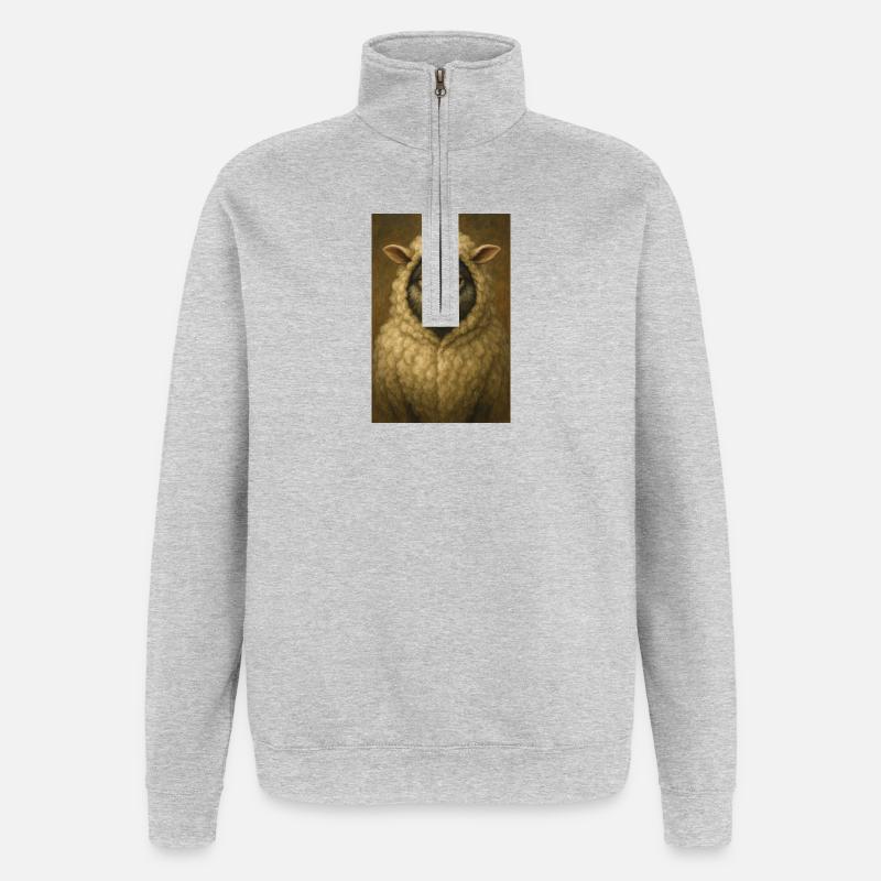 Wolf im Schafspelz - Quarter-Zip-Sweatshirt - Grau meliert