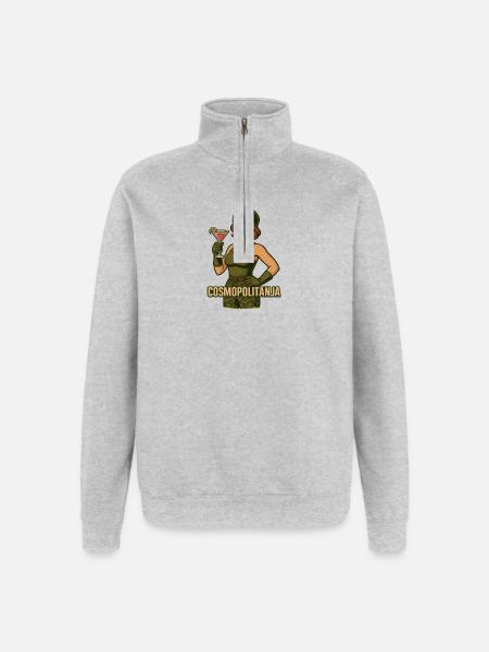 Cosmopolitanja Soldier Cocktail - Quarter-Zip Sweatshirt - heather grey