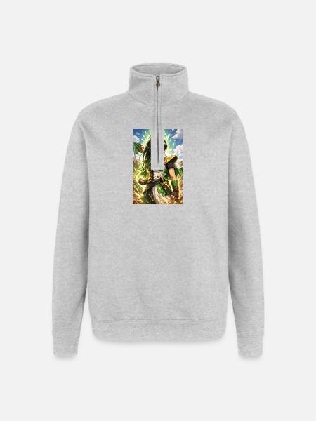 DZ Manga – Kvinder - Sweatshirt med 1/4 lynlås - grå meleret