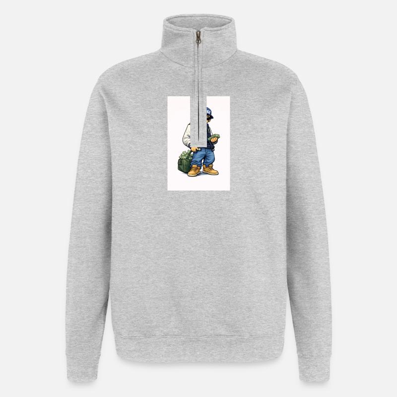 Kingz Monkey Hustler - Quarter-Zip Sweatshirt - heather grey