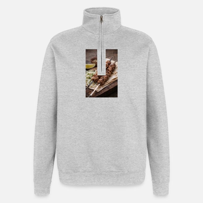 Chachlik - Sweat à zip 1/4 - gris chiné