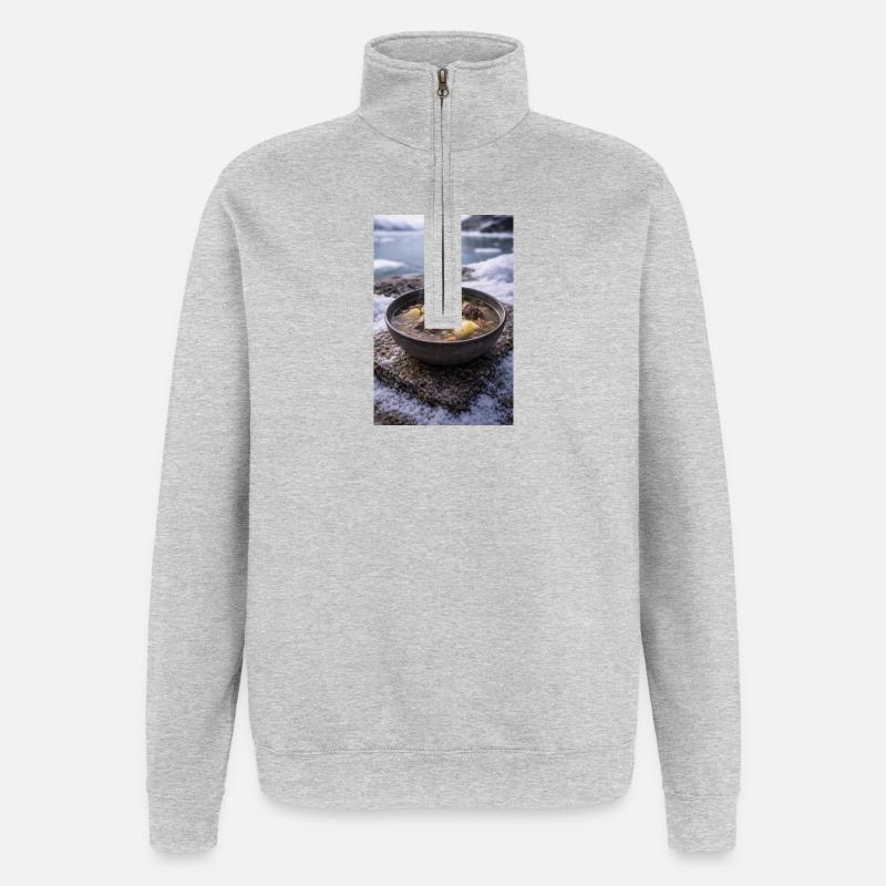 Suaasat - Sweat à zip 1/4 - gris chiné