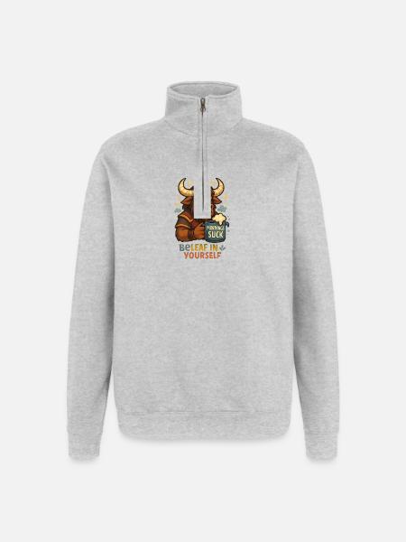 Be Leaf in Yourself Tauren - Quarter-Zip Sweatshirt - heather grey