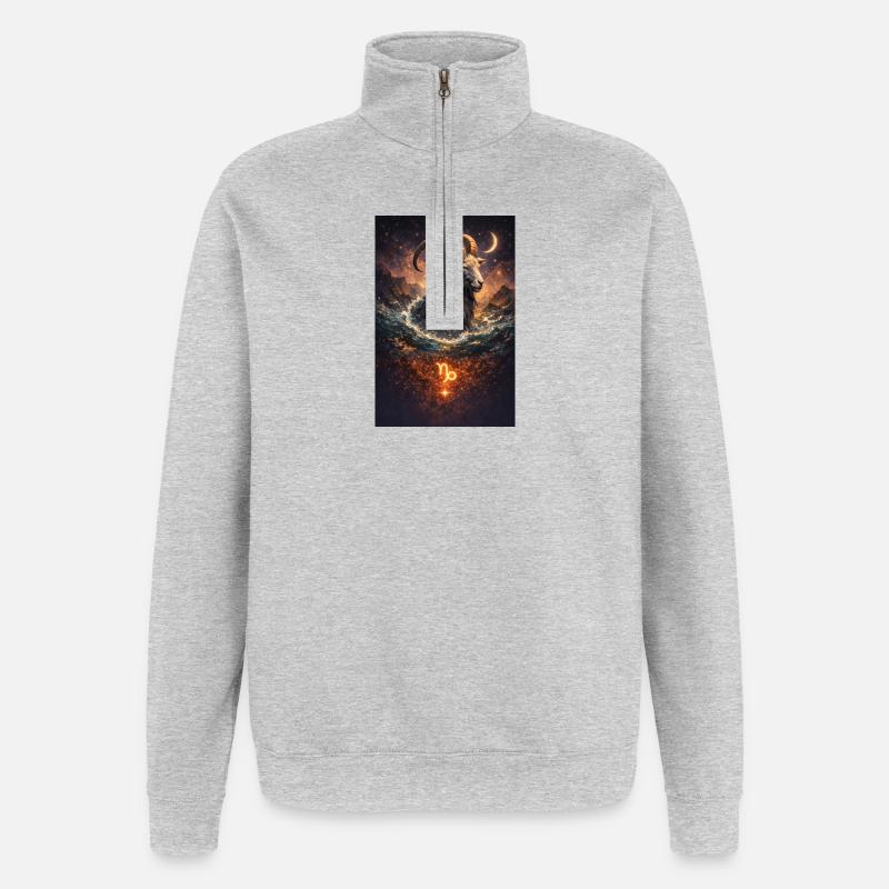 Steinbock - Quarter-Zip-Sweatshirt - Grau meliert