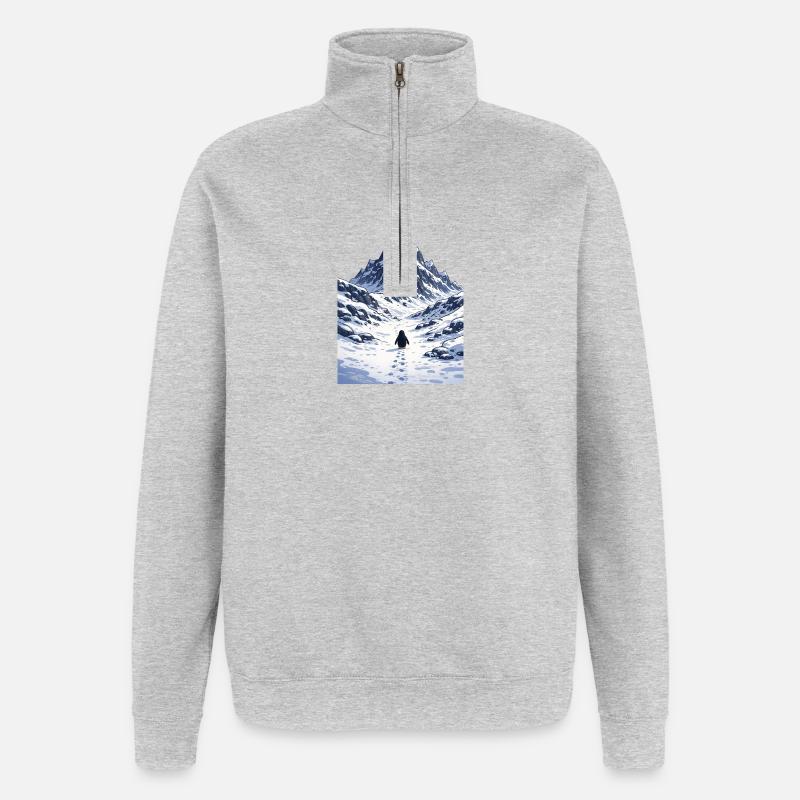 Mais pourquoi Penguin - Sweat à zip 1/4 - gris chiné