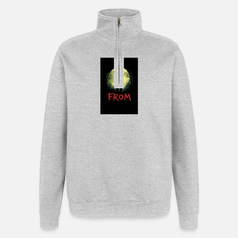 Mondlichtschatten - Quarter-Zip-Sweatshirt - Grau meliert