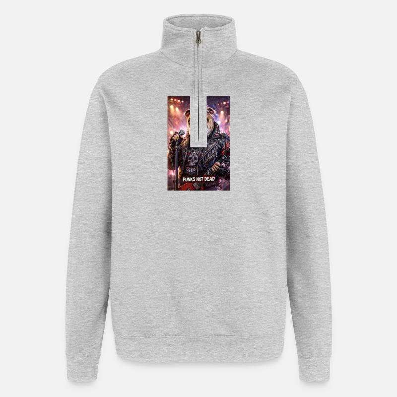 RockyZoo16 - Sweat à zip 1/4 - gris chiné