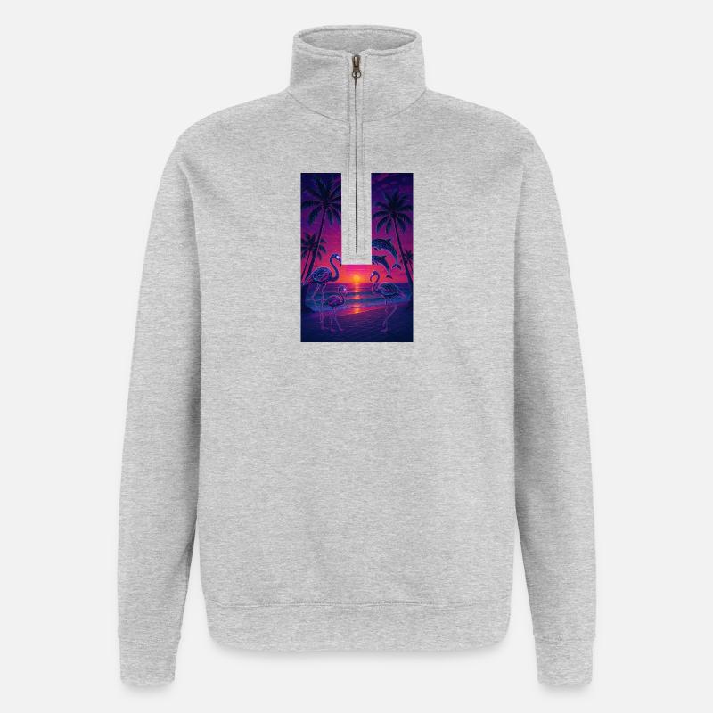 RockyZoo23 - Sweat à zip 1/4 - gris chiné