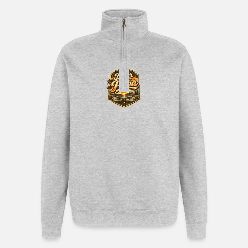 Édition limitée Best Dad - Sweat à zip 1/4 - gris chiné