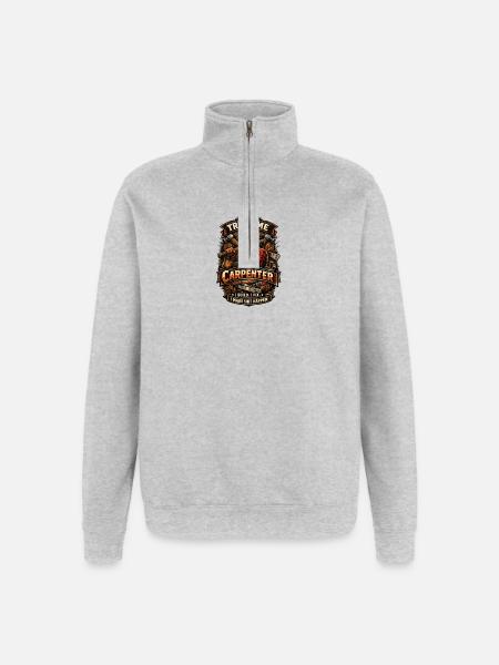 Vertrau mir, ich bin Zimmermann - Quarter-Zip-Sweatshirt - Grau meliert