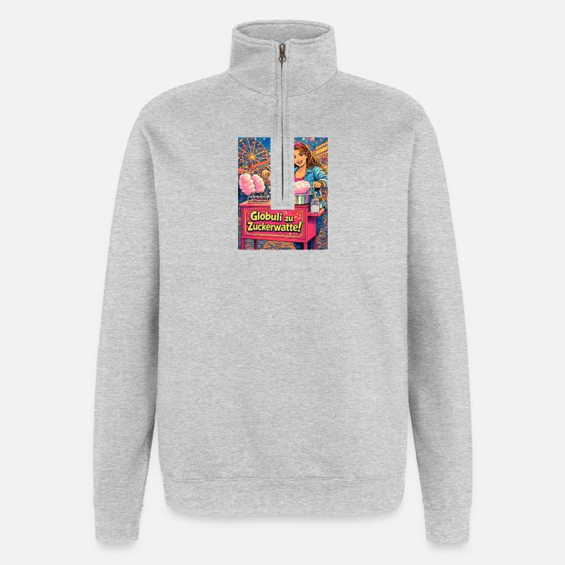 Globuli zu Zuckerwatte - Quarter-Zip-Sweatshirt - Grau meliert