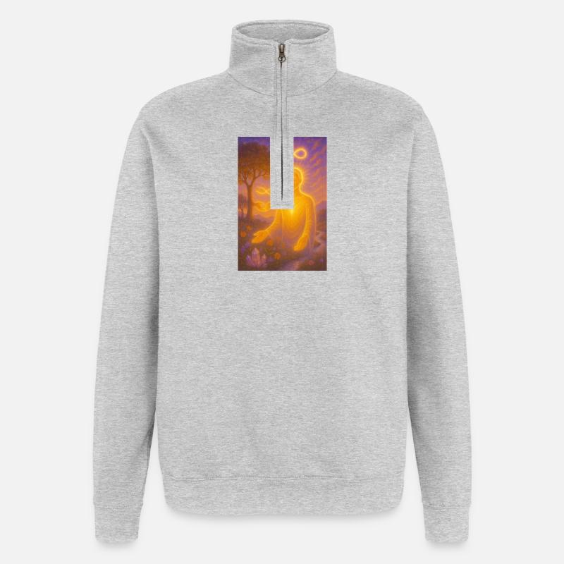 Aura d’Infini - Sweat à zip 1/4 - gris chiné