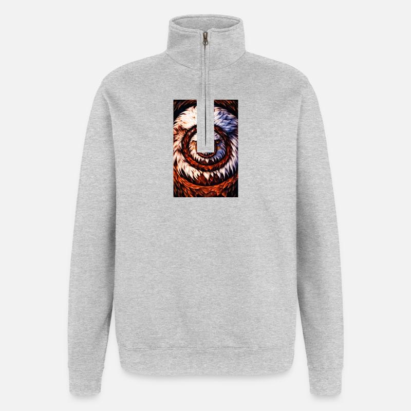 Spring Spiral with Spring Patterns - Quarter-Zip Sweatshirt - heather grey