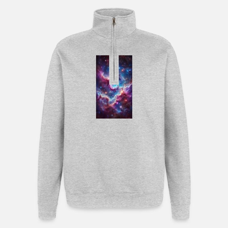 Nébuleuse Monde des Couleurs - Sweat à zip 1/4 - gris chiné