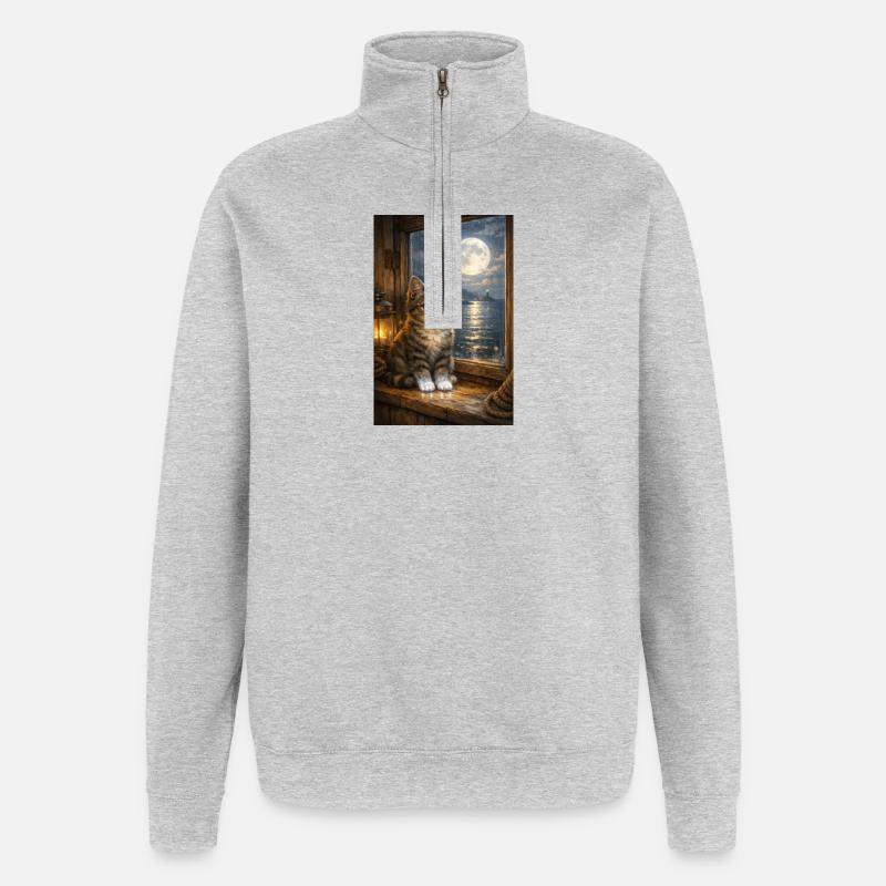 Mondscheinpfoten_ - Sweat à zip 1/4 - gris chiné