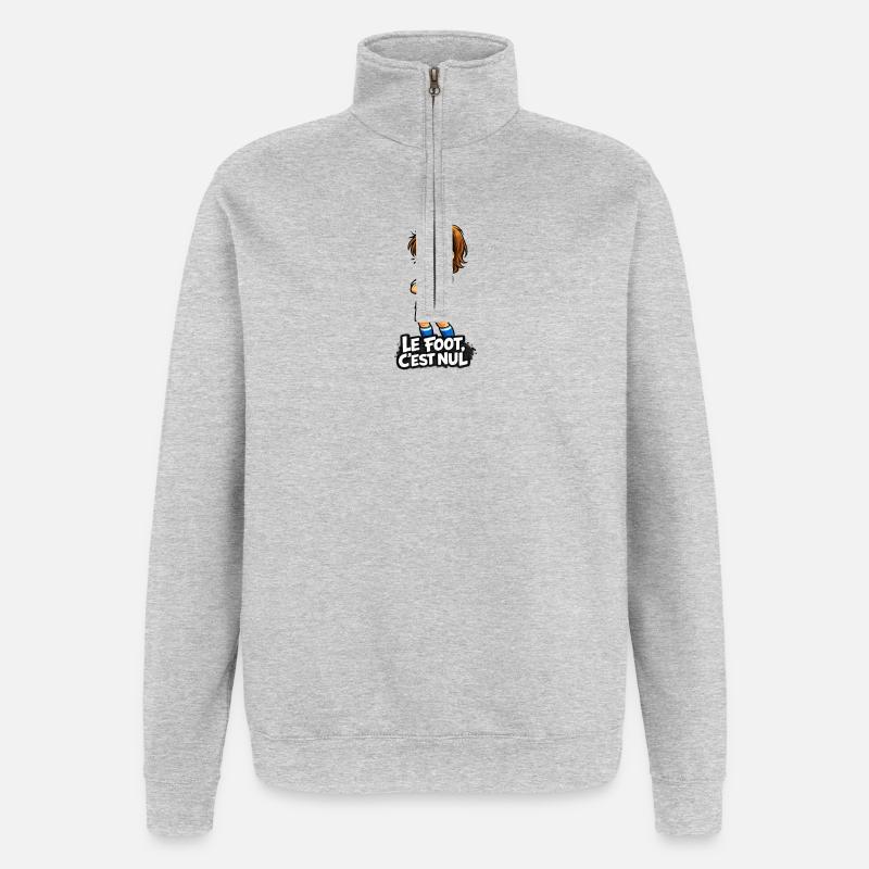 Le foot, c'est nul ! - Sweat à zip 1/4 - gris chiné