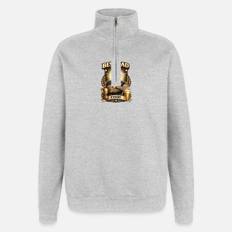 Le meilleur papa du monde - Sweat à zip 1/4 - gris chiné