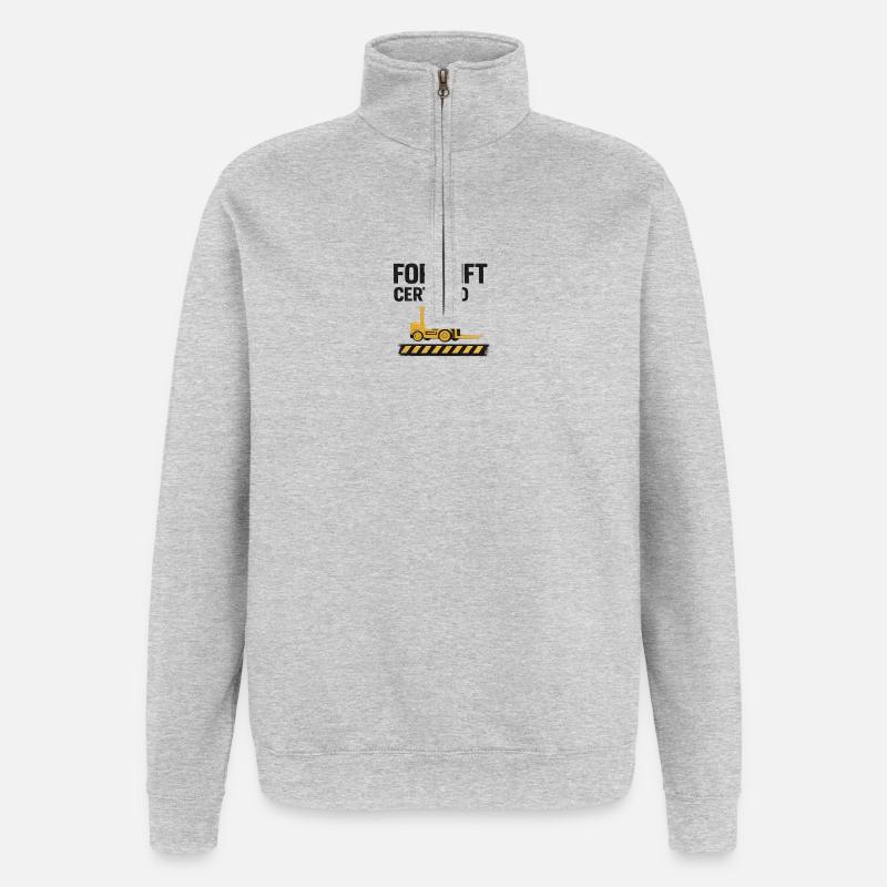 Forklift Certified Motif - Quarter-Zip Sweatshirt - heather grey