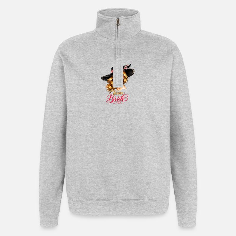 Team Bride - Quarter-Zip-Sweatshirt - Grau meliert