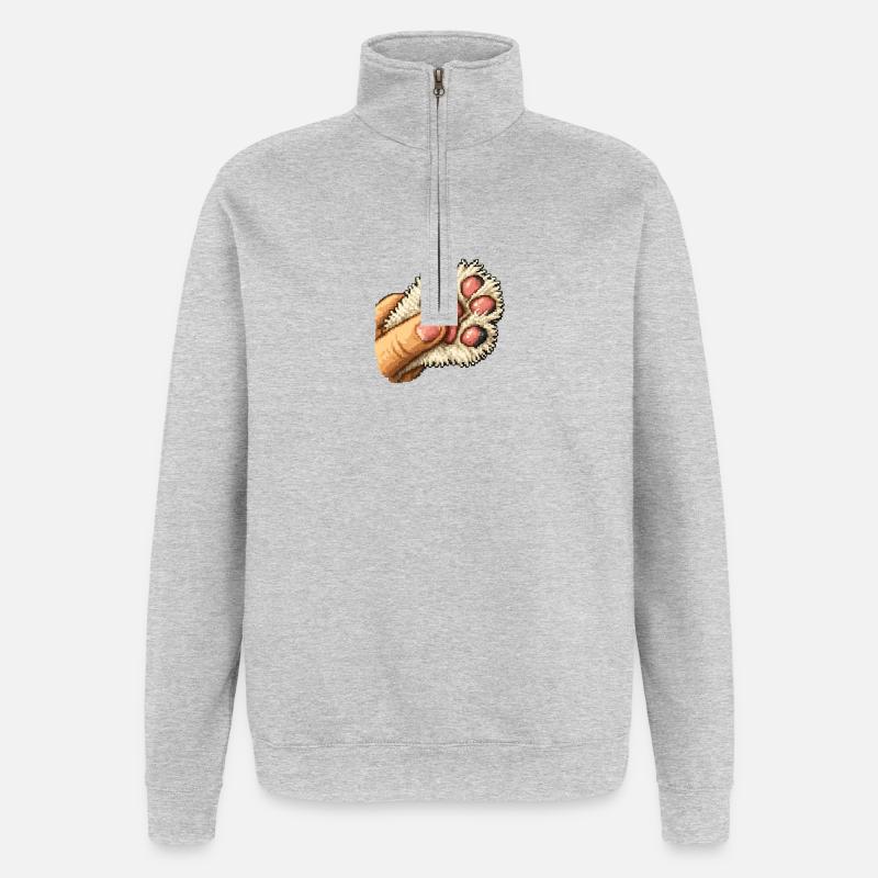 Fluffy Paw Squeeze - Quarter-Zip-Sweatshirt - Grau meliert