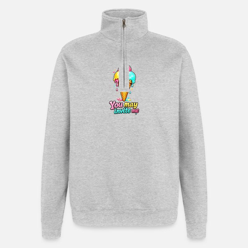 Eiskalt erwischt - Quarter-Zip-Sweatshirt - Grau meliert