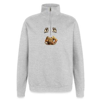 Offizieller Alman - Quarter-Zip-Sweatshirt - Grau meliert - Vorne - AI Model Female 172 light (172cm) & AI Model Male 178 dark (178cm)
