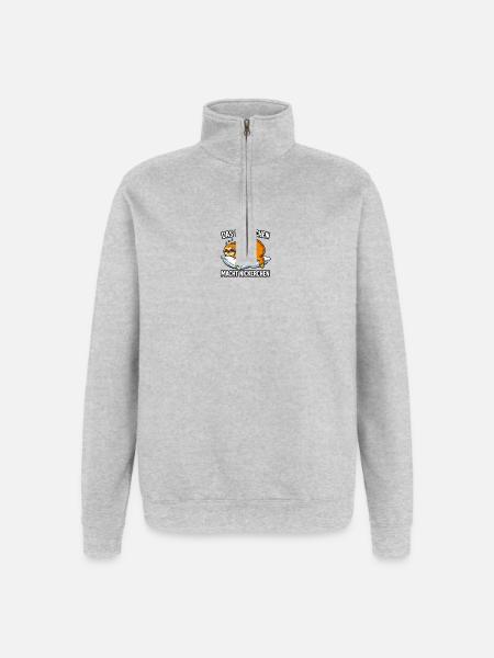 Sloth on pillow Fat takes nap - Quarter-Zip Sweatshirt - heather grey