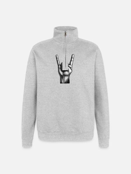 Pommelsgabel - Quarter-Zip-Sweatshirt - Grau meliert