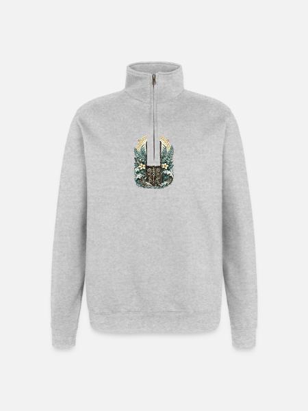 Tiki-Beschützer – Geist des Pazifiks - Quarter-Zip-Sweatshirt - Grau meliert