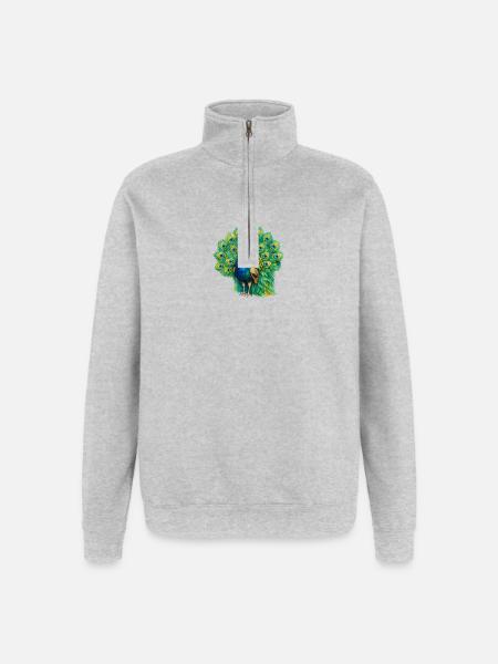 Magnificent peacock - Quarter-Zip Sweatshirt - heather grey