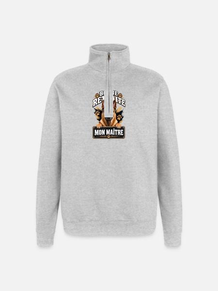 Bonne retraite mon maître - Sweat à zip 1/4 - gris chiné