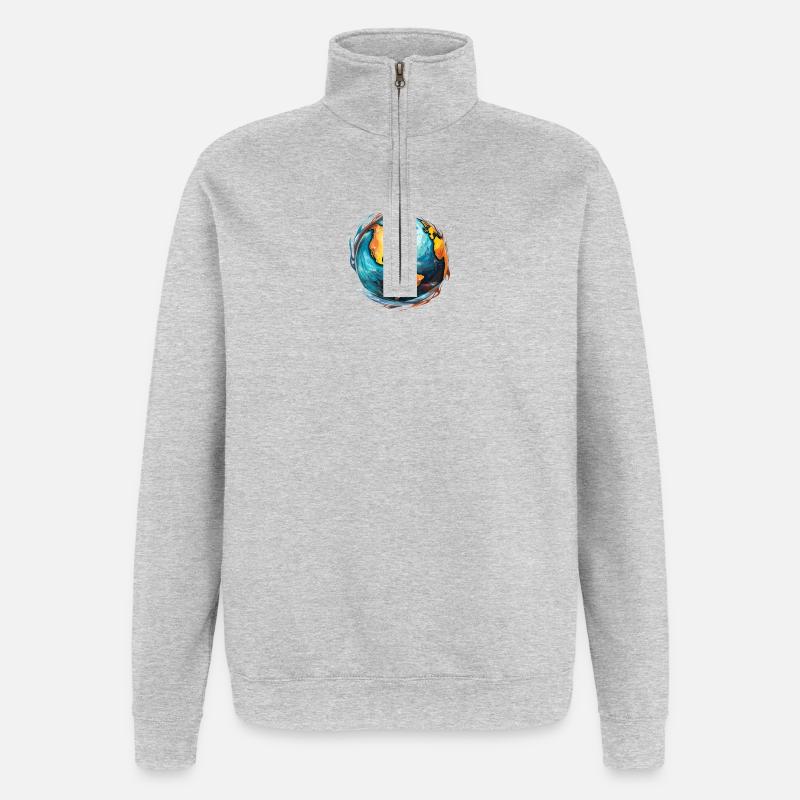 Globe in motion - Quarter-Zip Sweatshirt - heather grey